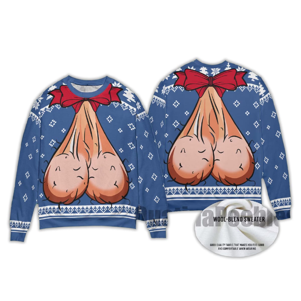 2025 Festive Balls Inappropriate Xmas Ugly Christmas Sweater - Image 4