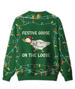 Alternative view of 2025 Festive Goose On The Loose Ugly Christmas Sweater