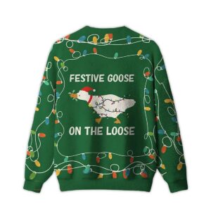 Alternative view of 2025 Festive Goose On The Loose Ugly Christmas Sweater