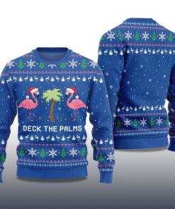 Alternative view of 2025 Flamingo Deck The Palms Ugly Christmas Sweater