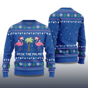 Alternative view of 2025 Flamingo Deck The Palms Ugly Christmas Sweater