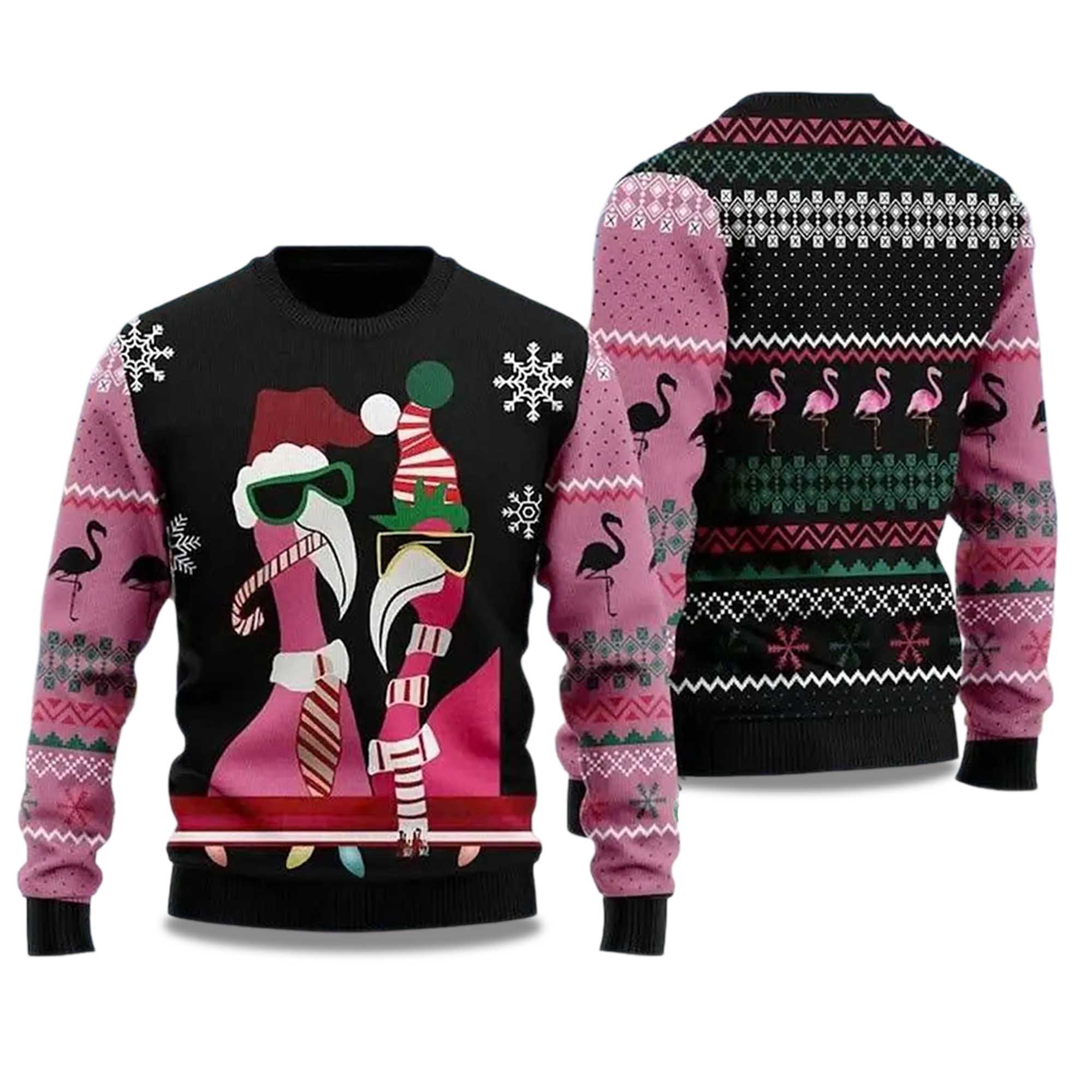2025 Flamingo Ugly Christmas Sweater