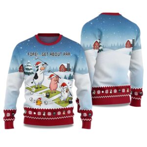 2025 Fore Get About Par Ugly Christmas Sweater