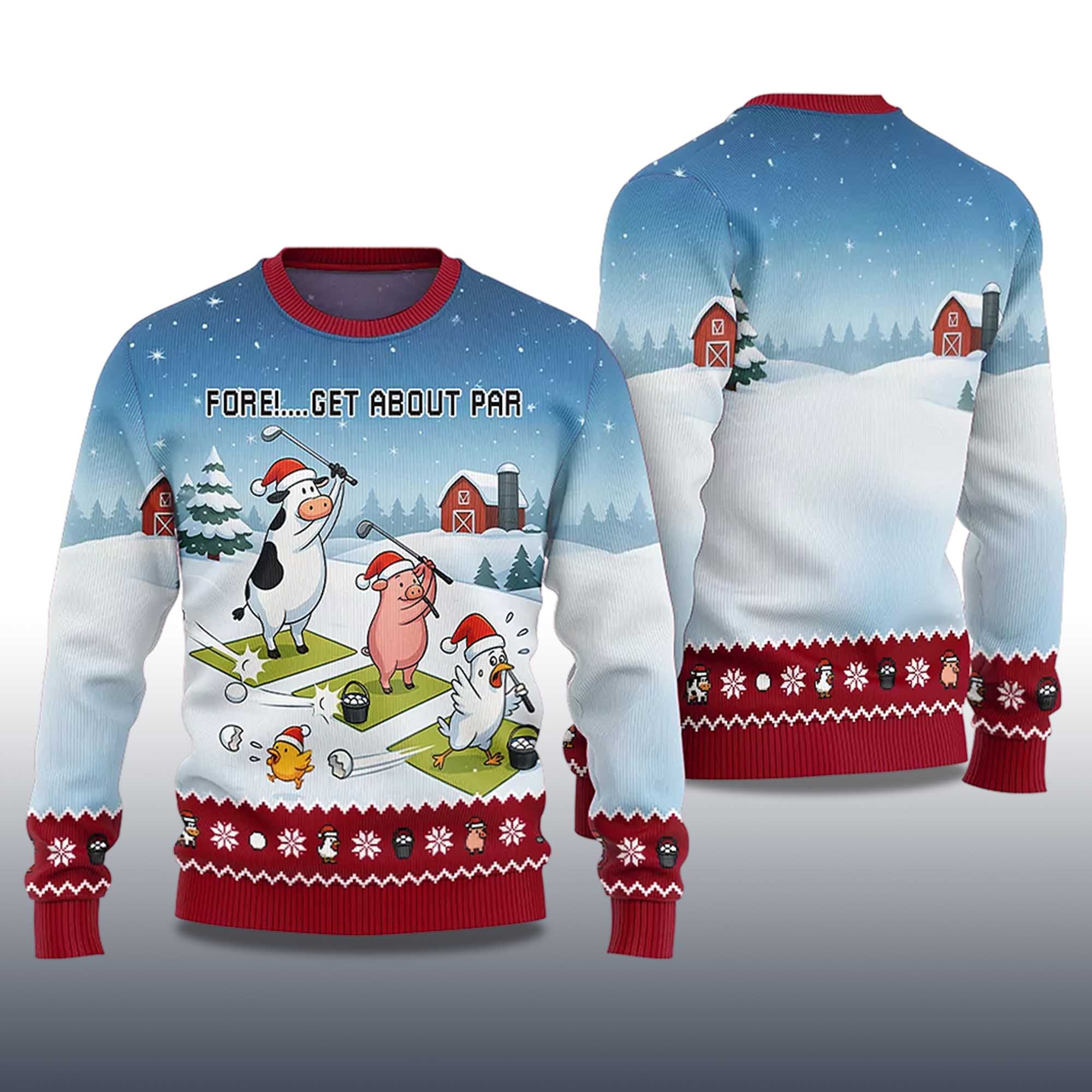 Alternative view of 2025 Fore Get About Par Ugly Christmas Sweater