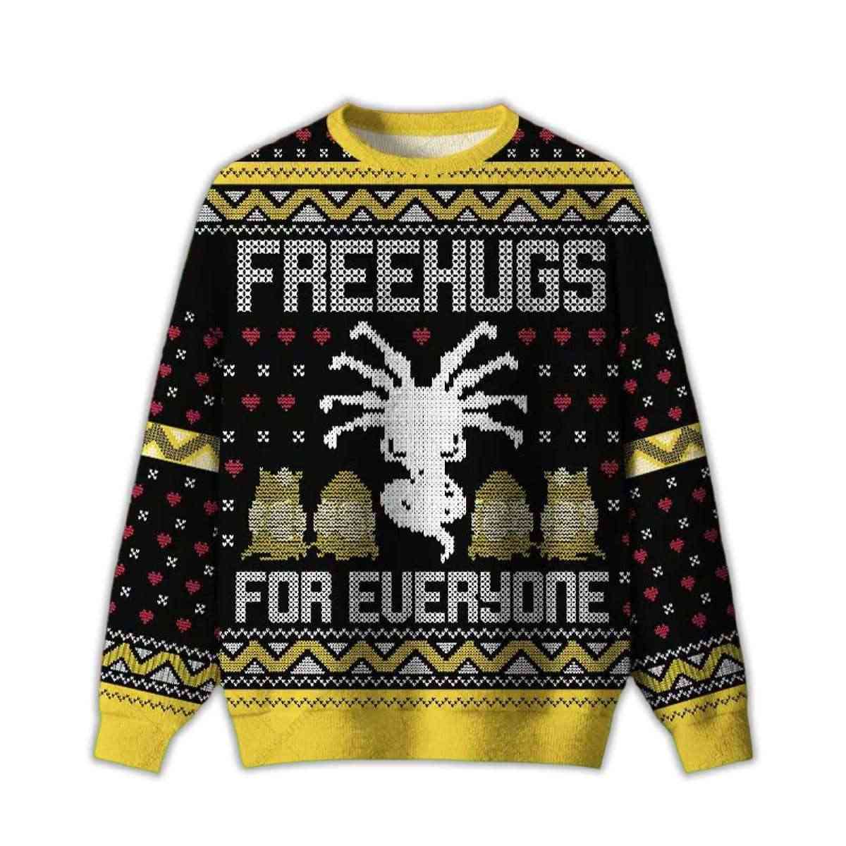 2025 Free Hugs For Everyone Ugly Christmas Sweater