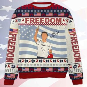 Alternative view of 2025 Freedom Charlie Kirk Ugly Christmas Sweater