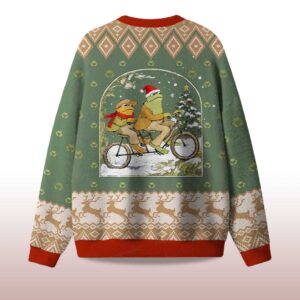 Alternative view of 2025 Frog Reading Ugly Christmas Sweater