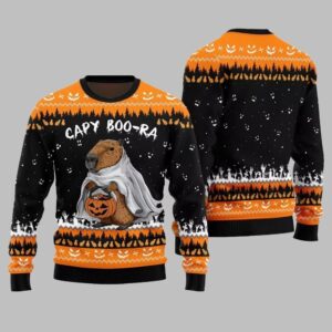 Alternative view of 2025 Funny Capy Boo Ra Halloween Sweater - Grishko.com
