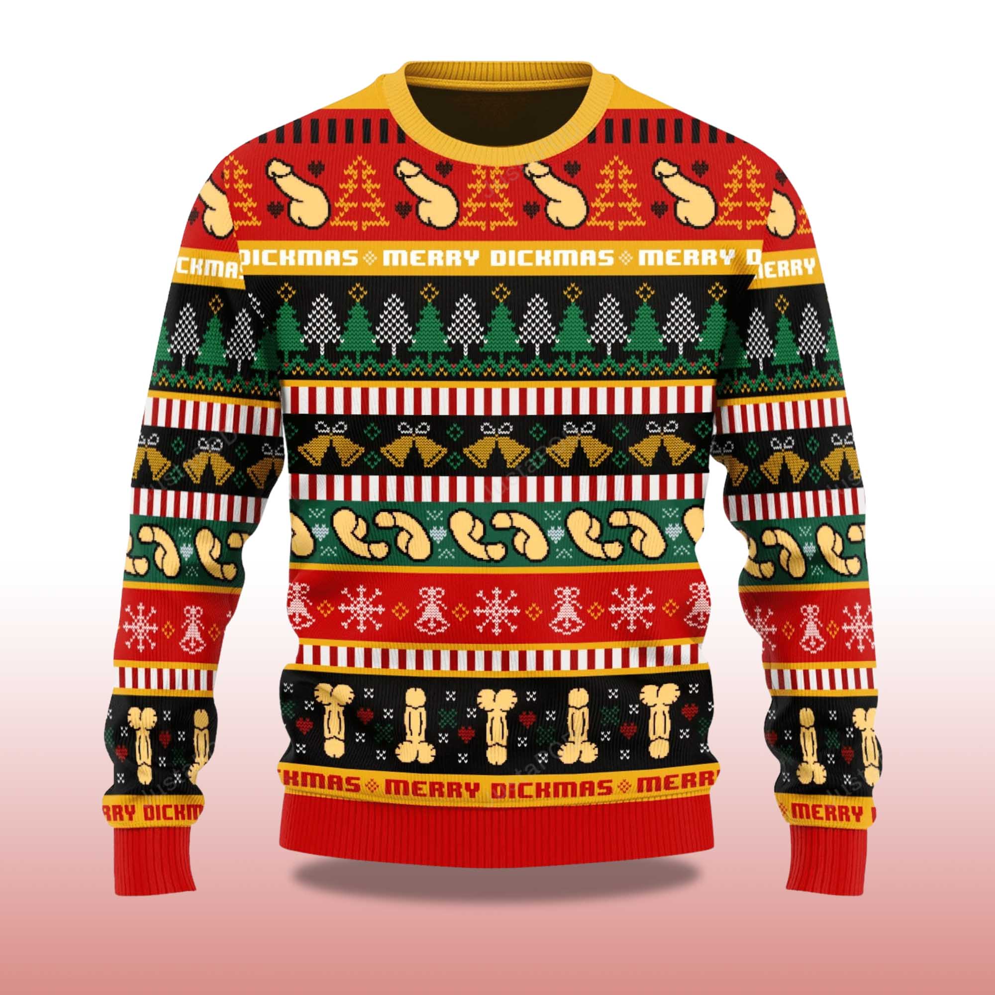 Alternative view of 2025 Funny Dick Pattern Christmas Ugly Sweater