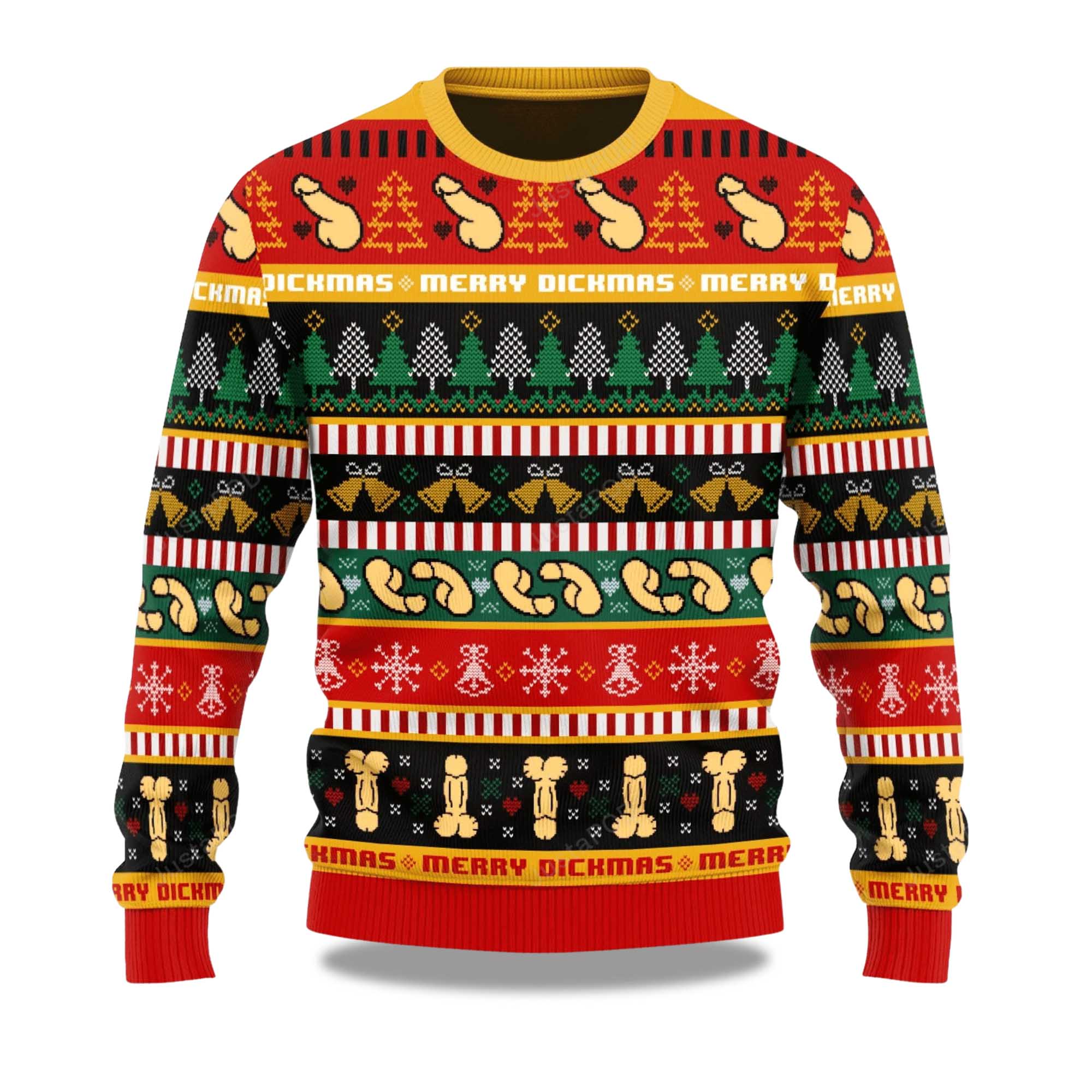 2025 Funny Dick Pattern Christmas Ugly Sweater