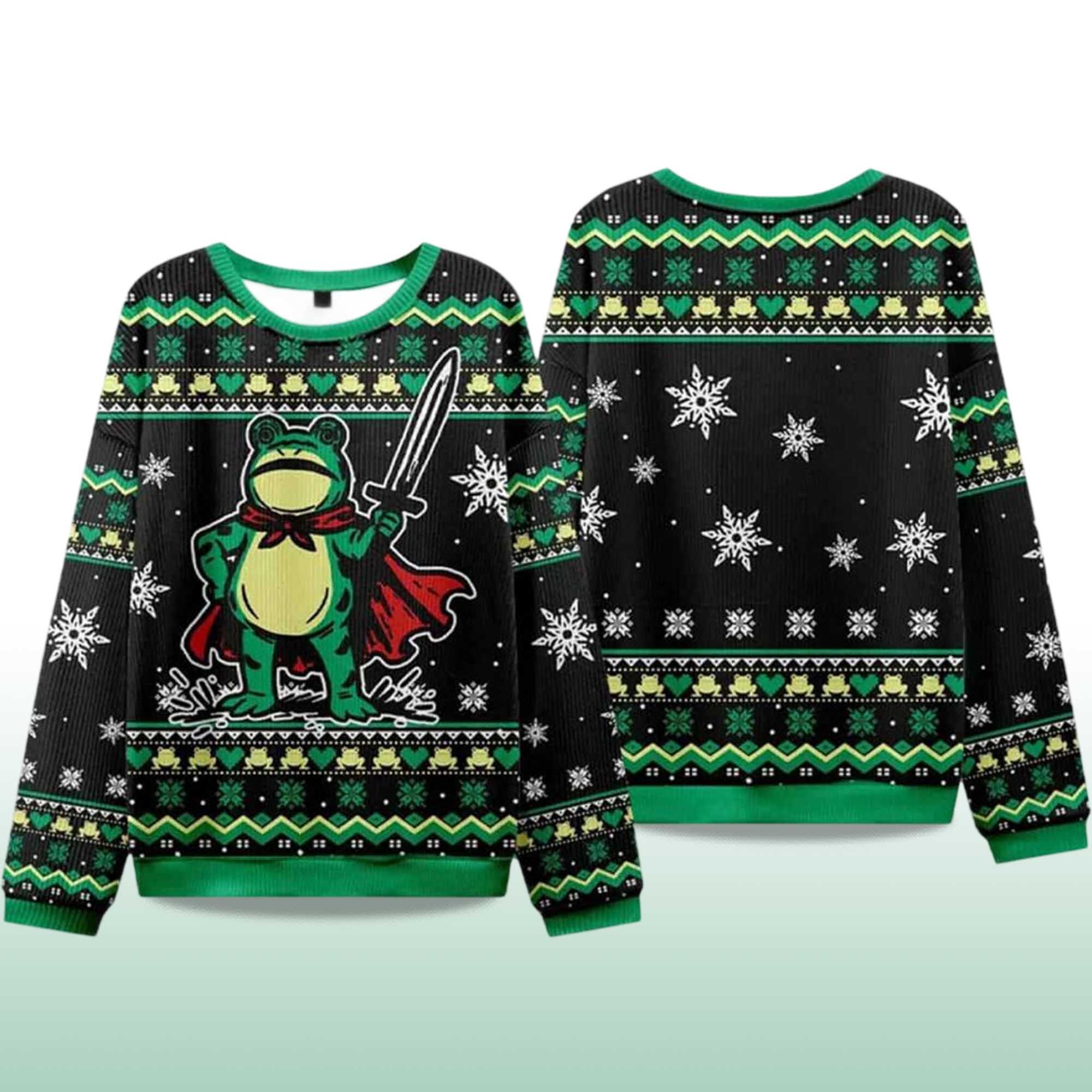 Alternative view of 2025 Funny Frog Warrior Ugly Christmas Sweater