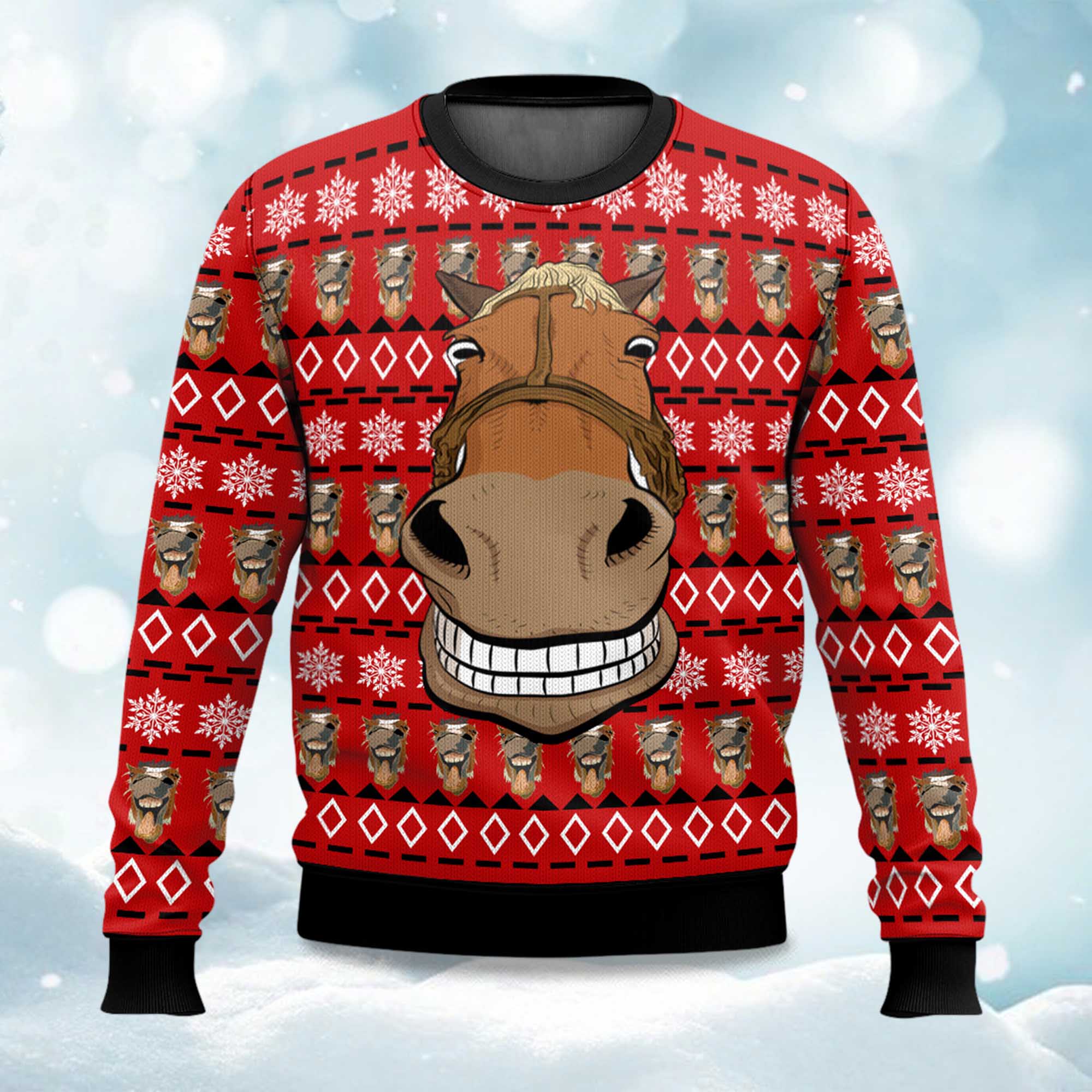 2025 Funny Horse Ugly Christmas Sweater
