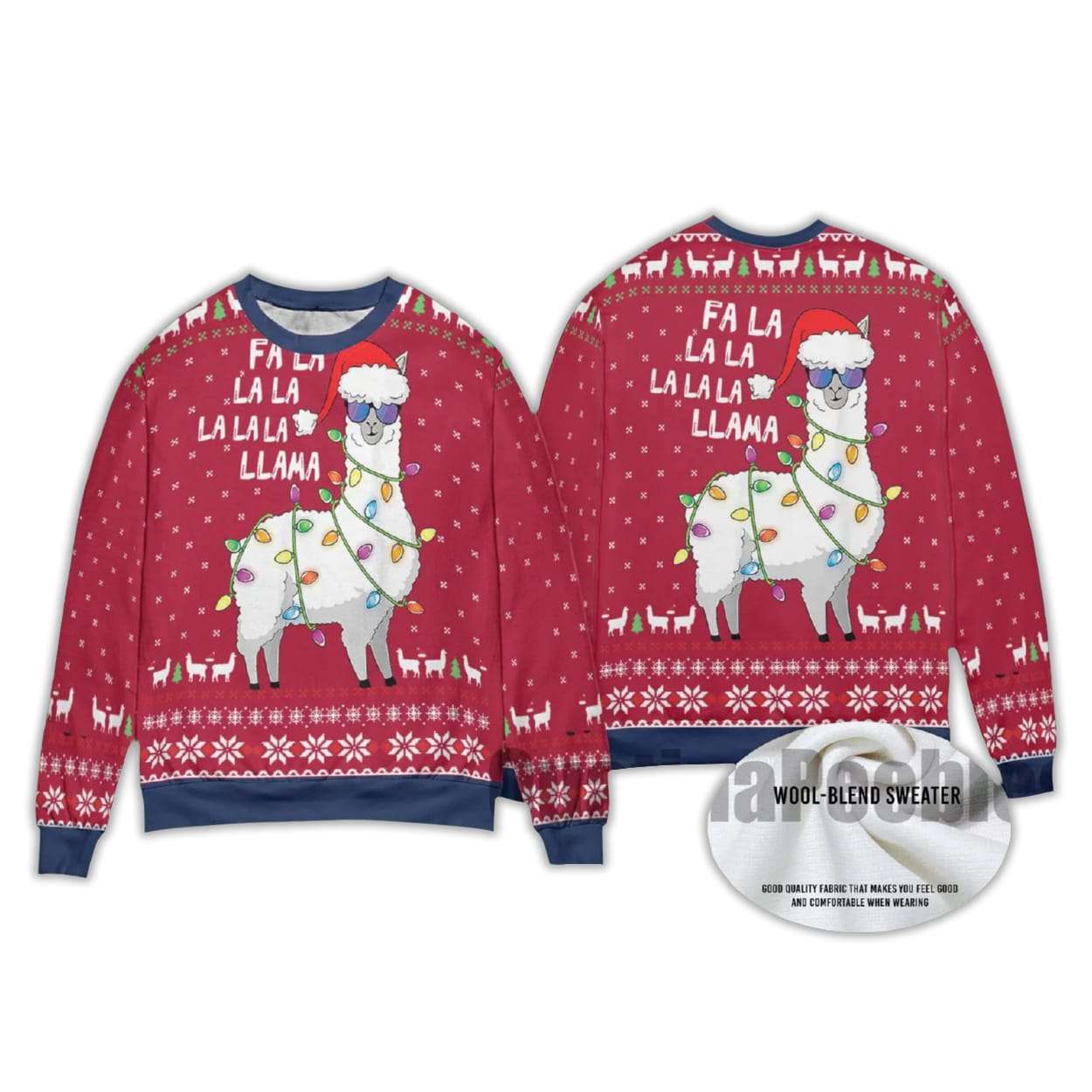 2025 Funny Llama Christmas Ugly Sweater - Image 3
