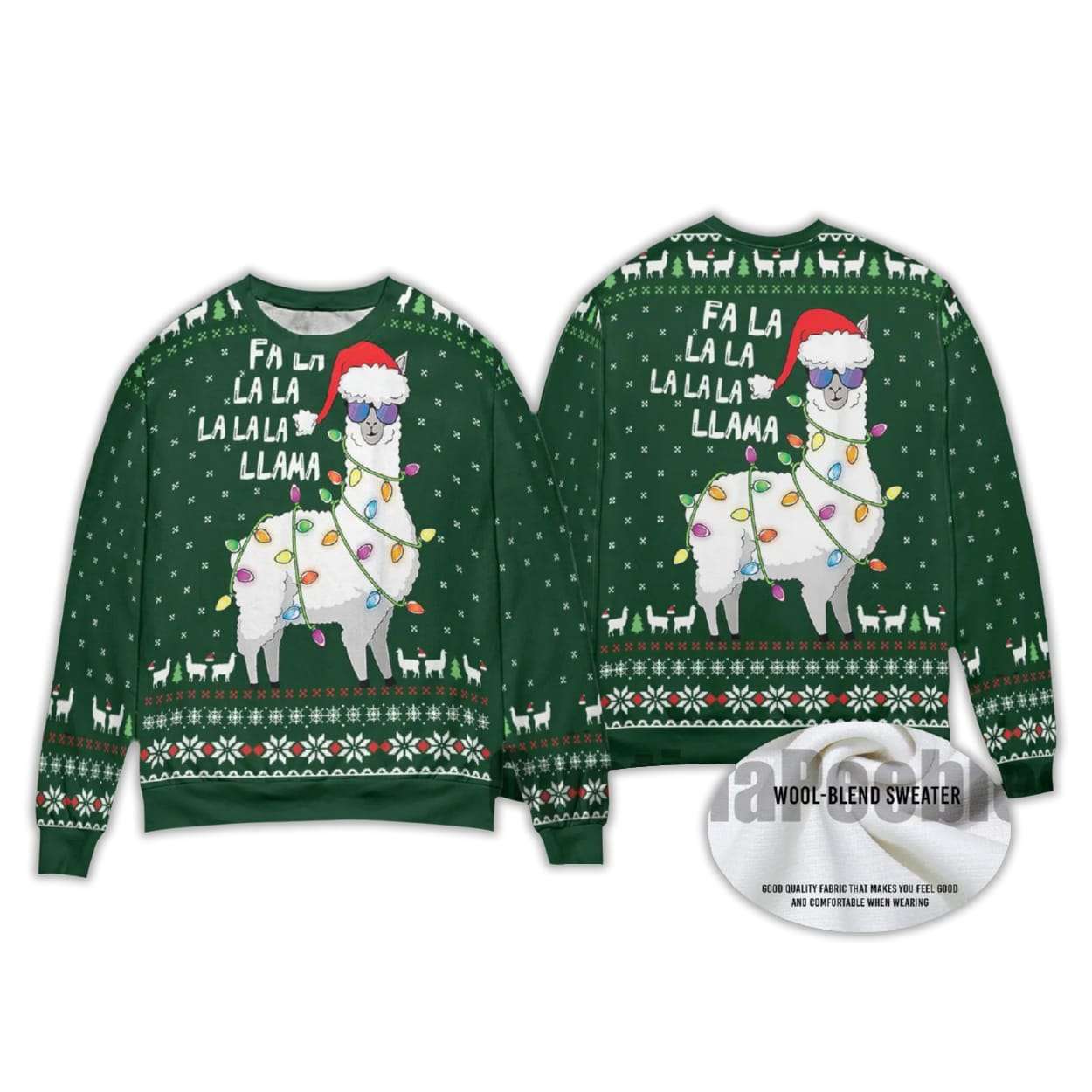 2025 Funny Llama Christmas Ugly Sweater - Image 4