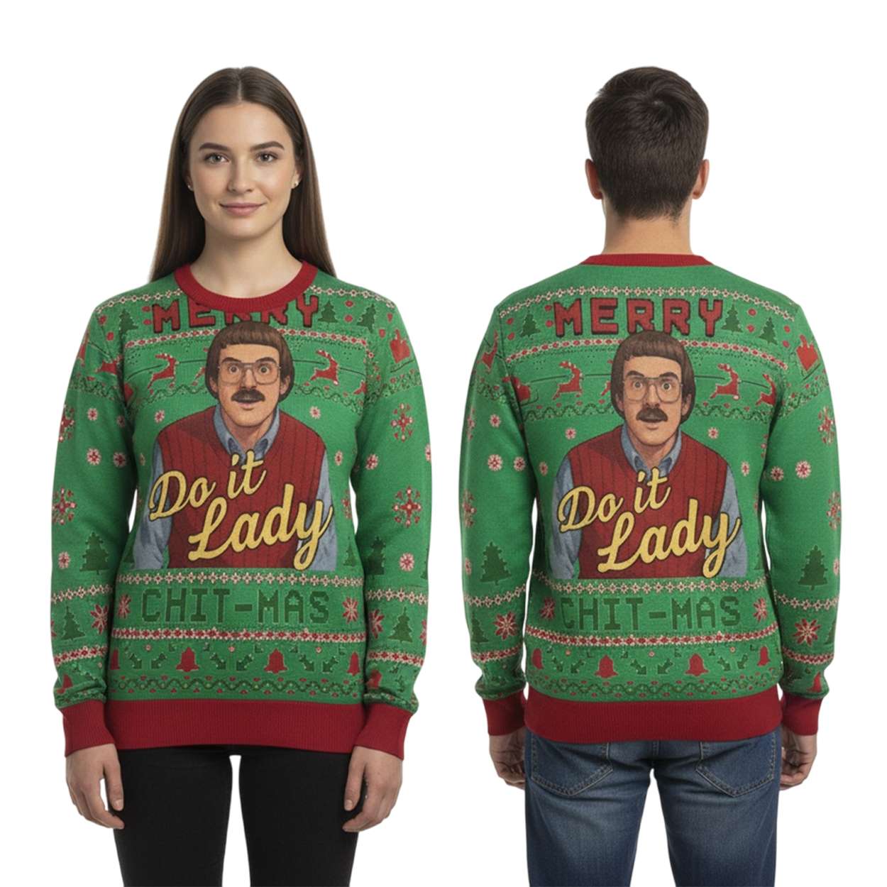 Alternative view of 2025 Funny Merry Chit I Do It Christmas Ugly Sweater