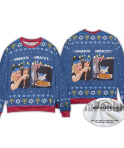 2025 Funny Woman Yelling At A Cat Meme Jewish Ugly Sweater