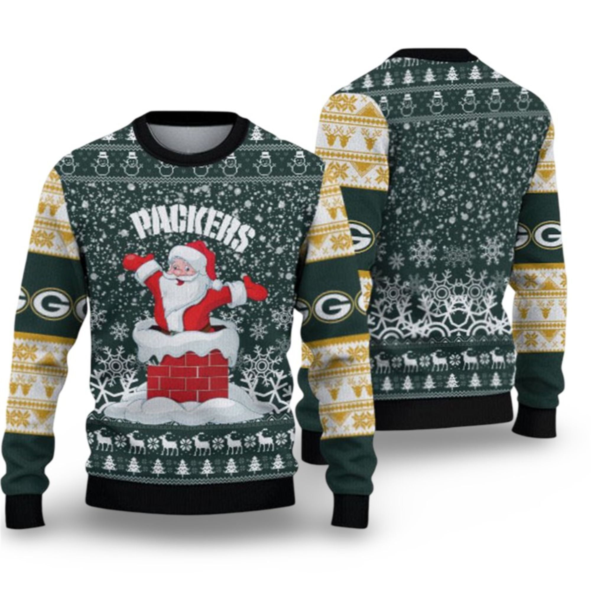 Alternative view of 2025 GB Packers Santa Ugly Christmas Sweater - Grishko.com