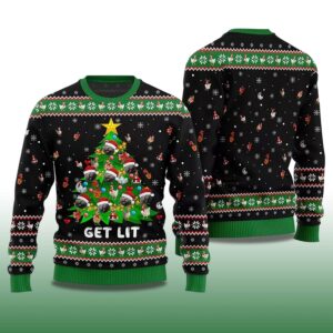 Alternative view of 2025 Get Lit Cat Ornament On Christmas Tree Ugly Christmas Sweater