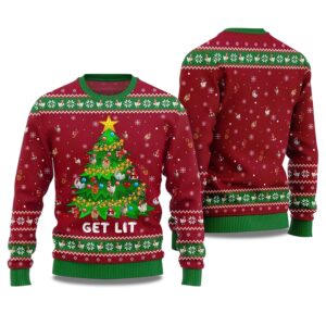 2025 Get Lit Chicken Ornament On Christmas Tree Ugly Christmas Sweater