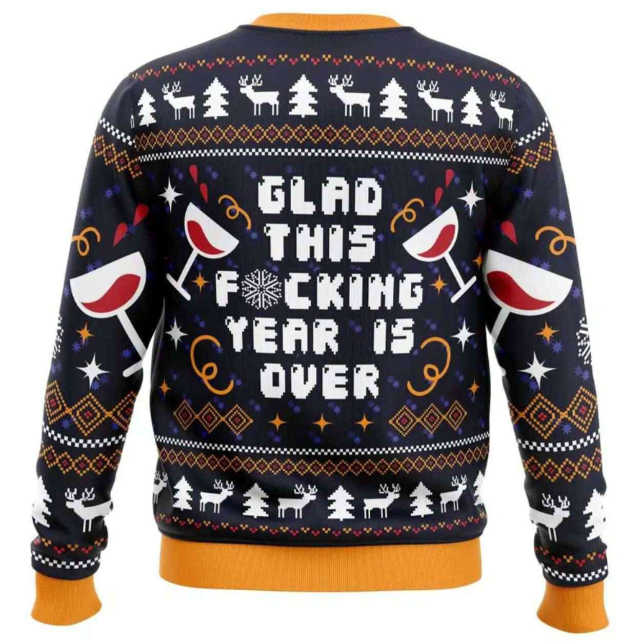 Alternative view of 2025 Glad This Fucking Year is Over Ugly Christmas Sweater