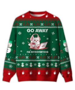2025 Go Away I'm Introverting Ugly Christmas Sweater