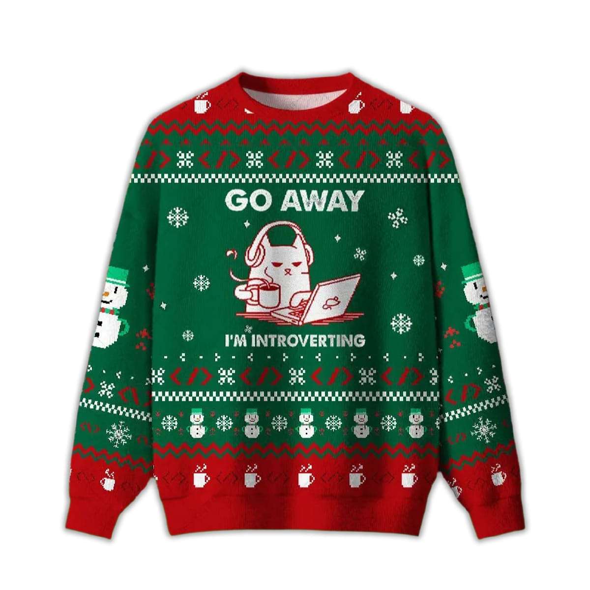 2025 Go Away I'm Introverting Ugly Christmas Sweater