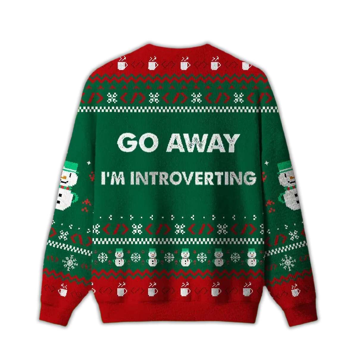 Alternative view of 2025 Go Away I'm Introverting Ugly Christmas Sweater