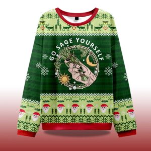 Alternative view of 2025 Go Sage Yourself Ugly Christmas Sweater