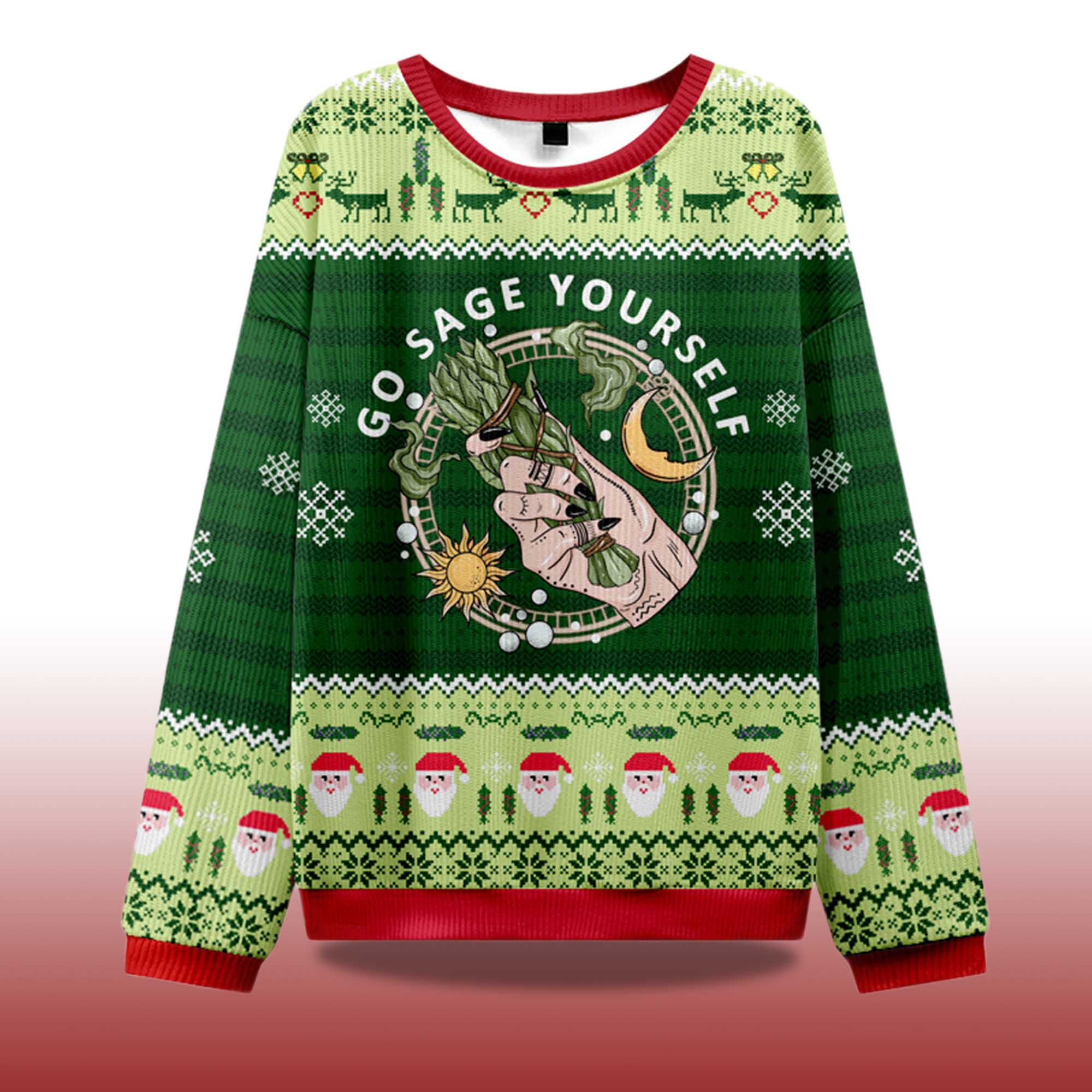 Alternative view of 2025 Go Sage Yourself Ugly Christmas Sweater