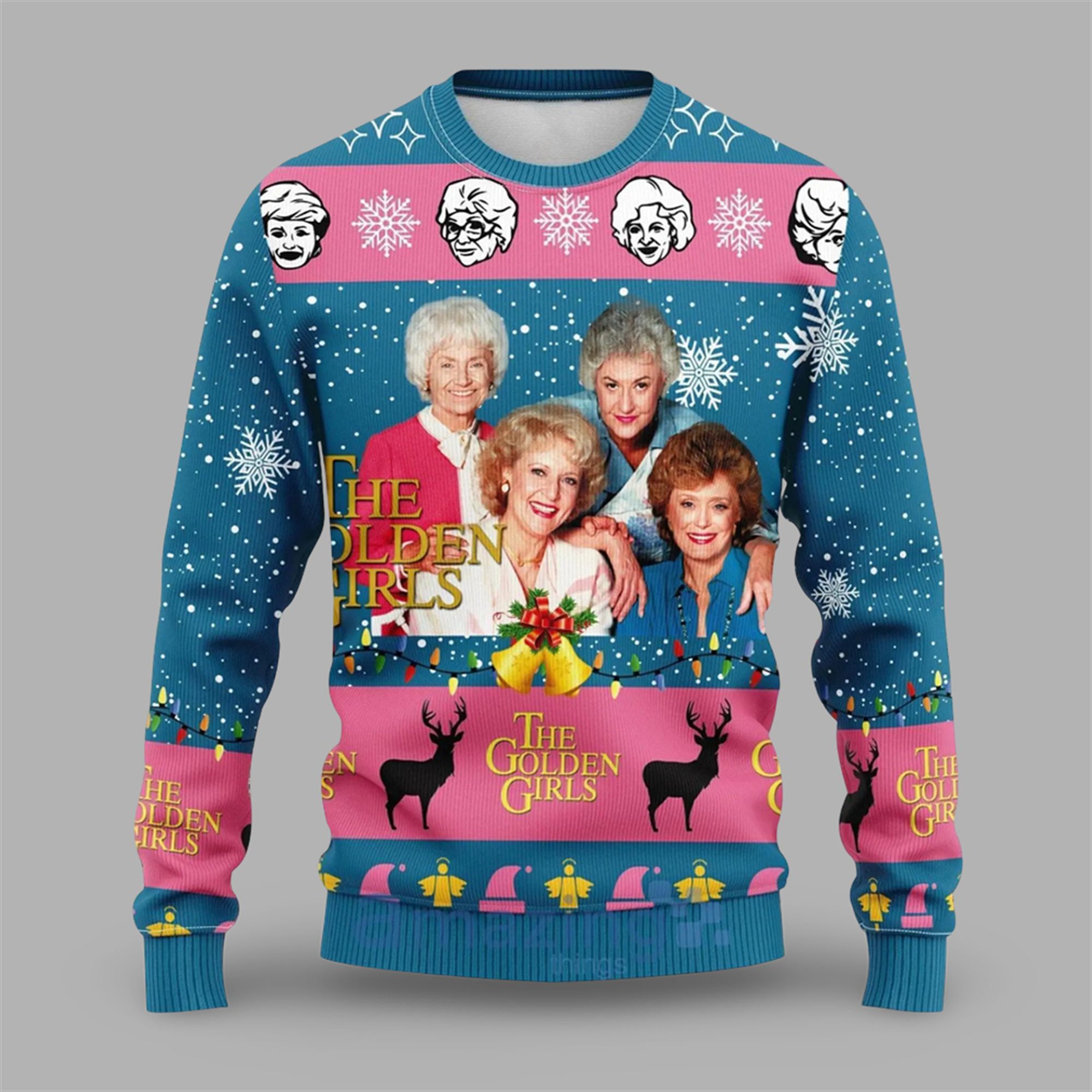 2025 Golden Girls Blue Ugly Christmas Sweater - Grishko.com