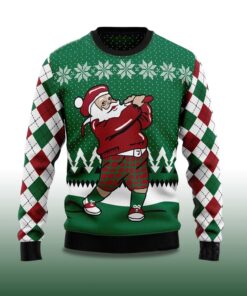 Alternative view of 2025 Golfer Santa Ugly Christmas Sweater