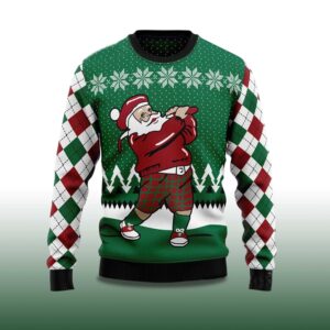 Alternative view of 2025 Golfer Santa Ugly Christmas Sweater