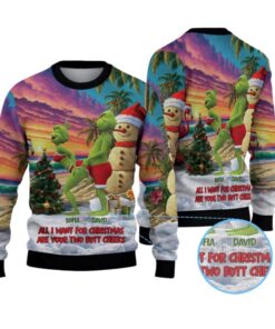 Alternative view of 2025 Grnch All I Want For Christmas Are Your Two Butt Cheeks Ugly Sweater 
