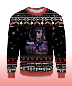 Alternative view of 2025 Gus Edwards Baltimore Ravens Ugly Christmas Sweater
