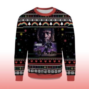 Alternative view of 2025 Gus Edwards Baltimore Ravens Ugly Christmas Sweater