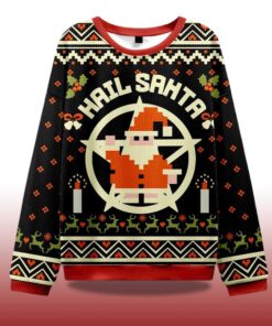 Alternative view of 2025 Hail Santa Retro Christmas Ugly Sweater