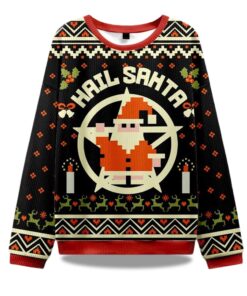 2025 Hail Santa Retro Christmas Ugly Sweater