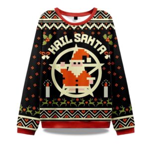 2025 Hail Santa Retro Christmas Ugly Sweater