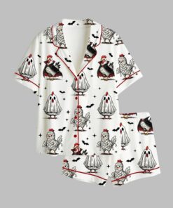 2025 Halloween Chicken Chick Or Treat Fall Chicken Pajamas Set