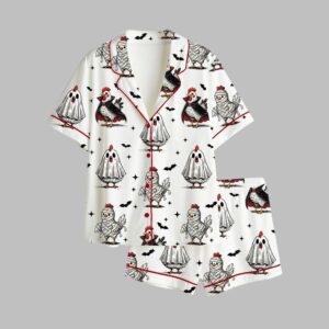 2025 Halloween Chicken Chick Or Treat Fall Chicken Pajamas Set