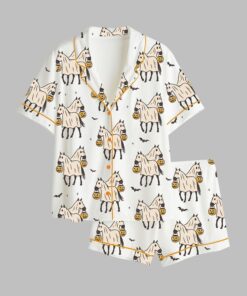 2025 Halloween Cowboy Ghost Horse Pajamas Set