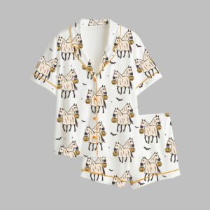 2025 Halloween Cowboy Ghost Horse Pajamas Set