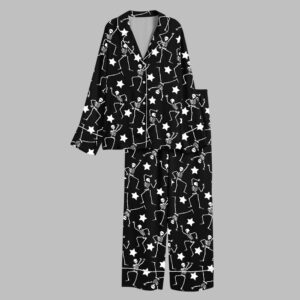 Alternative view of 2025 Halloween Dancing Skeleton Party Spooky Season Fall Pajamas Set