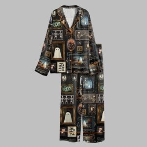 Alternative view of 2025 Halloween Ghost Evil Pumpkin Bat Cat Skull Pajamas Set