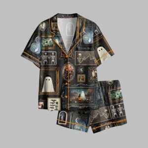2025 Halloween Ghost Evil Pumpkin Bat Cat Skull Pajamas Set