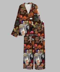 Alternative view of 2025 Halloween Horror Movie Enjoyer Thriller Ghost Pumpkin Pajamas Set