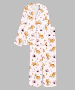 Alternative view of 2025 Halloween Hotdog Corgi Pink Pajamas Set