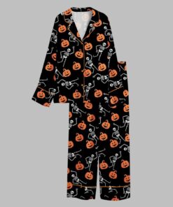 Alternative view of 2025 Halloween Slightly Subtle Anti MAGA Skeleton Spooky Pajamas Set