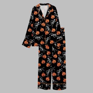 Alternative view of 2025 Halloween Slightly Subtle Anti MAGA Skeleton Spooky Pajamas Set