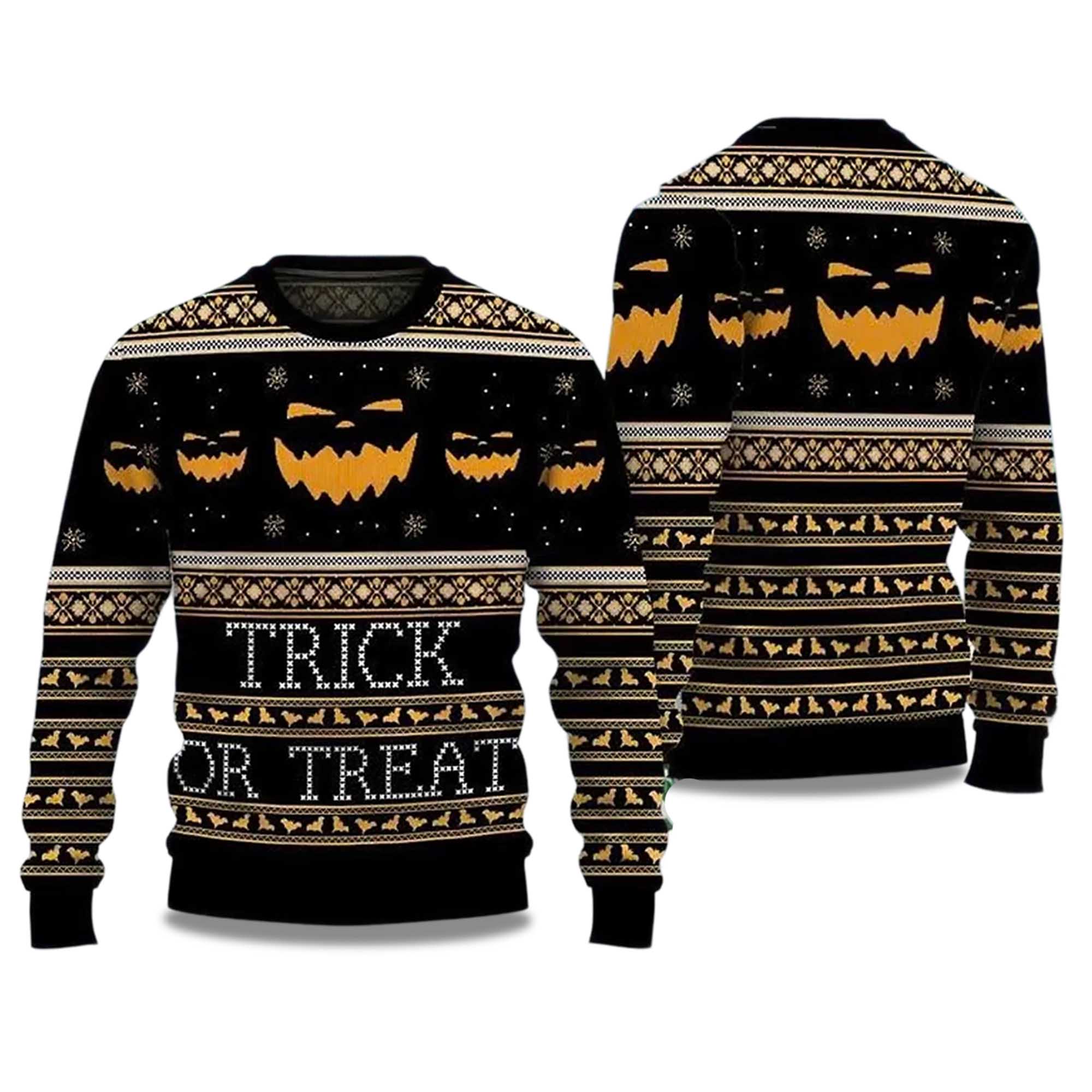 2025 Halloween Trick or Treat Ugly Christmas Sweater